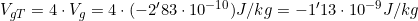 V_{gT}=4\cdot V_g=4\cdot(-2'83\cdot10^{-10})J/kg=-1'13\cdot10^{-9}J/kg